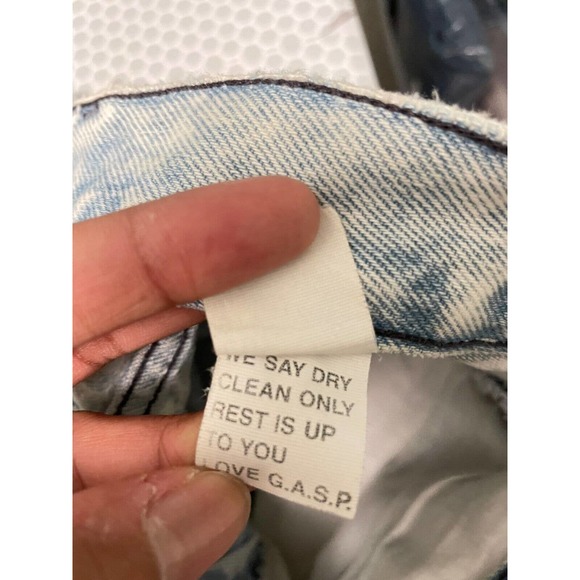 Vintage 80s Gasp Acid Wash Heavily Distressed Jeans High Waist 11/12 READ - Picture 10 of 15